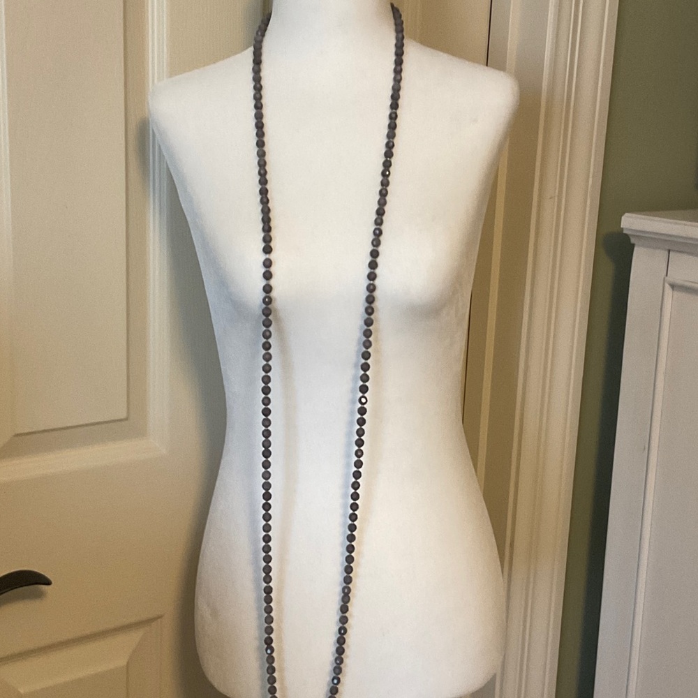 Elegant Gray Beaded Necklace